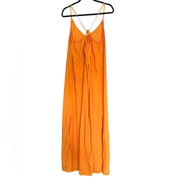 Old Navy Orange Lightweight Tie Back Side Slit Maxi Dress in Extra Large - Picture 2 of 7